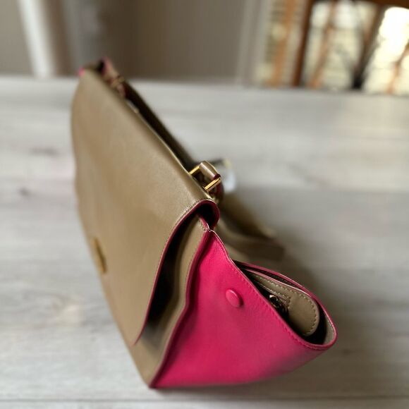 Celine Medium Bicolor pink/ Tan Leather Bag W/Shoulder Strap‎ NEW IN PKG - Picture 13 of 13